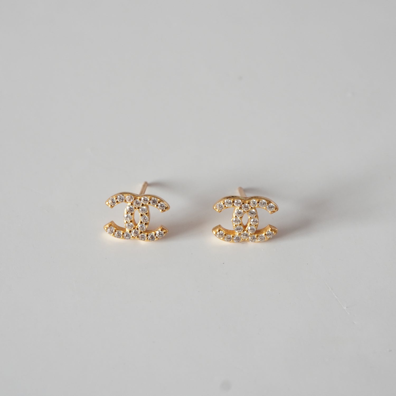 Chanel Crystal CC logo earring studs – LLBazar